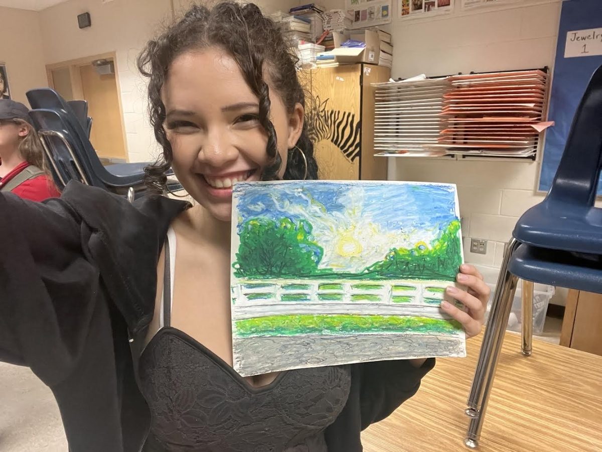 Clara Curry with Painting